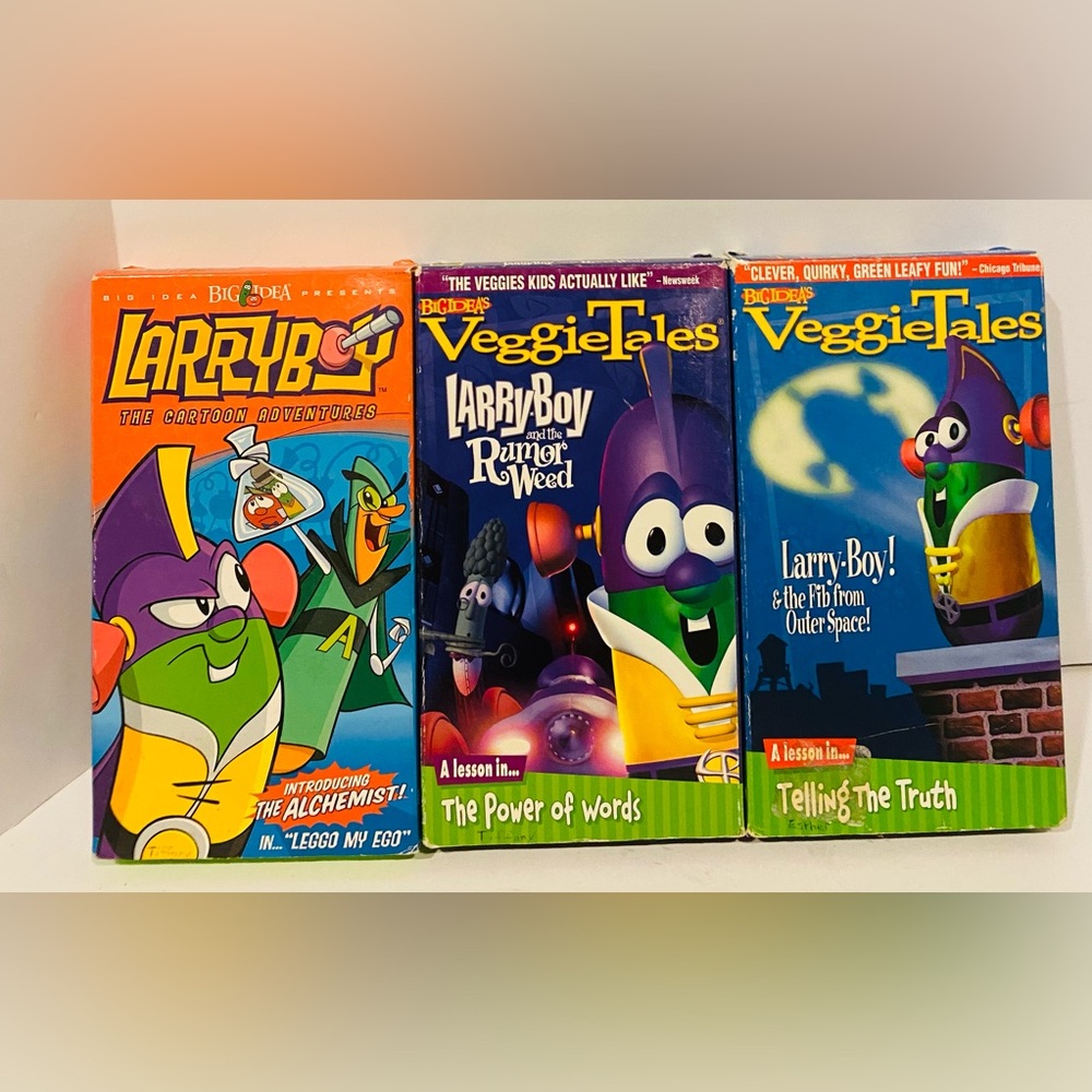 Veggie Tales VHS 3 Larry Boy Videos Alchemist Rumor Weed Fib from outer space